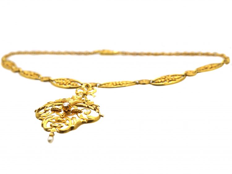 French 19th Century Belle Époque 18ct Gold Necklace (252T) | The Antique  Jewellery Company