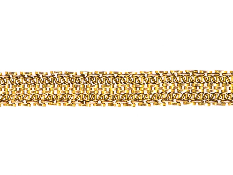 Edwardian 15ct Gold Ornate Articulated Bracelet