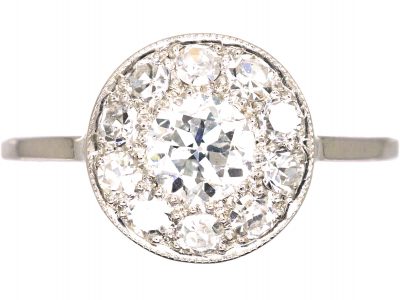 Art Deco Platinum, Diamond Cluster Ring