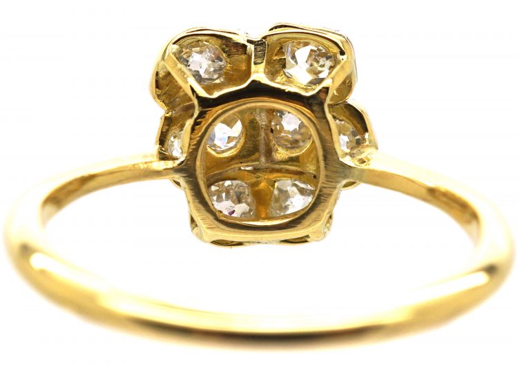 Edwardian 18ct Gold & Platinum, Diamond Pansy Ring