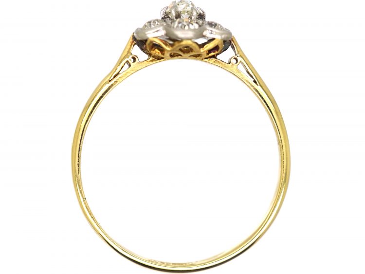Edwardian 18ct Gold & Platinum, Diamond Daisy Cluster Ring (508W) | The ...