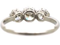Early 20th Century Platinum Three Stone Diamond Ring
