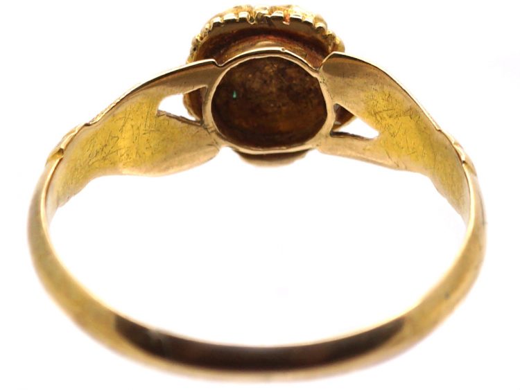 Victorian 15ct Gold Regard Ring with Hand Shoulders