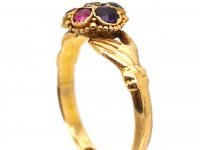 Victorian 15ct Gold Regard Ring with Hand Shoulders