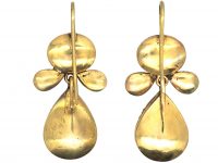 Georgian 9ct Gold, Flat Cut Almandine Garnet Drop Earrings