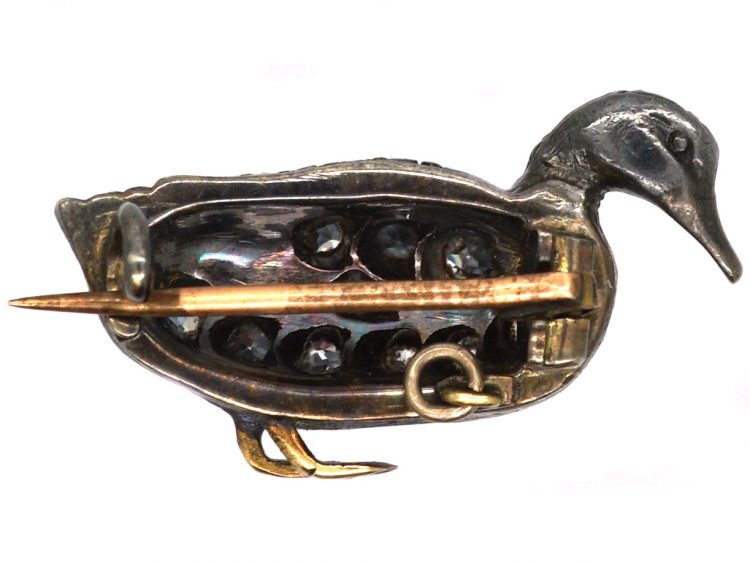 Edwardian Diamond Set Duck Brooch