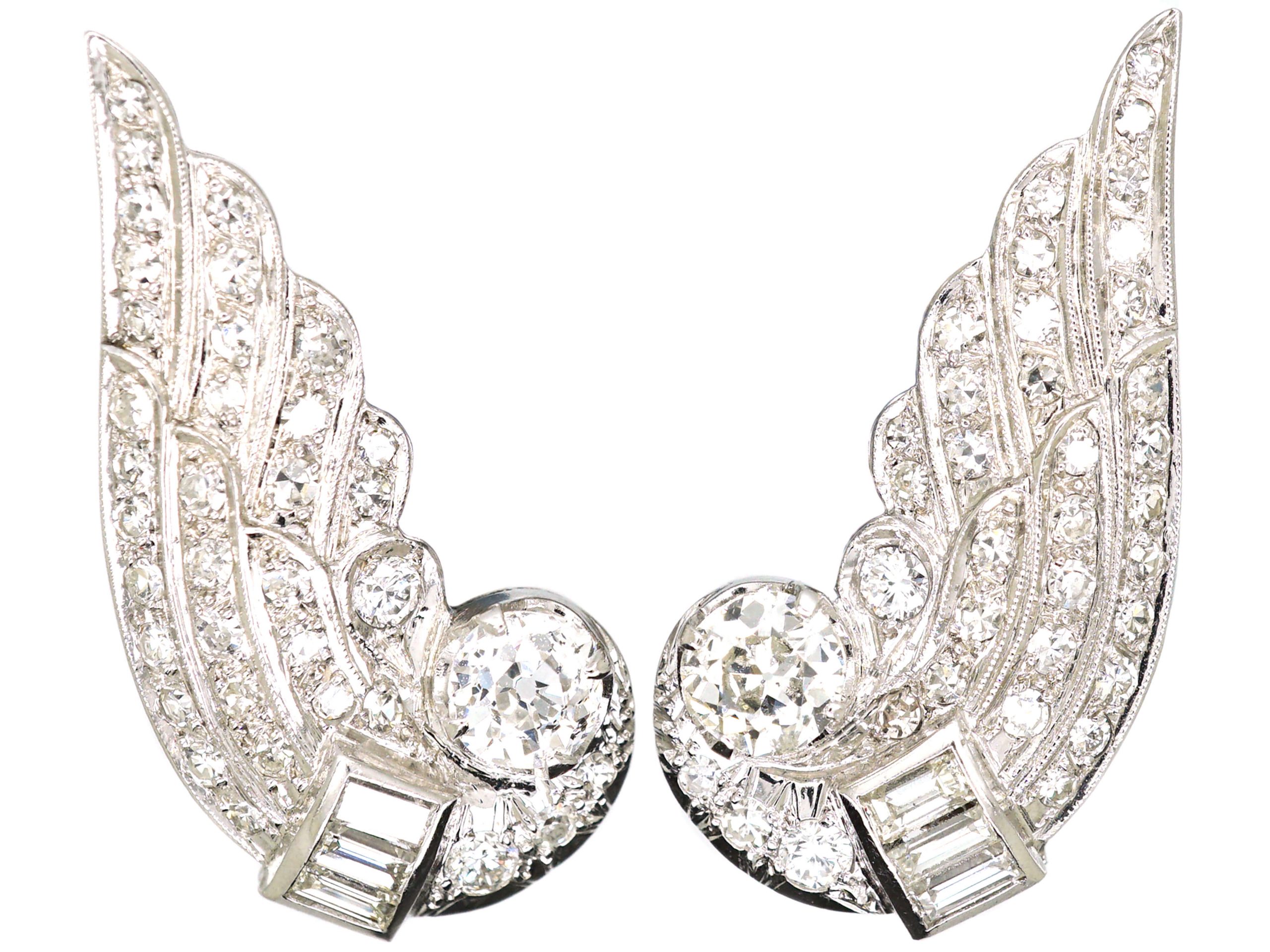 Curated visual reference: Fresh Look at Art Deco Platinum Diamond Wing Earrings 481W