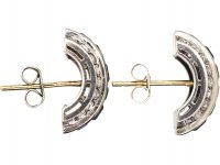 Art Deco 18ct White Gold, Sapphire & Diamond Half Hoop Earrings