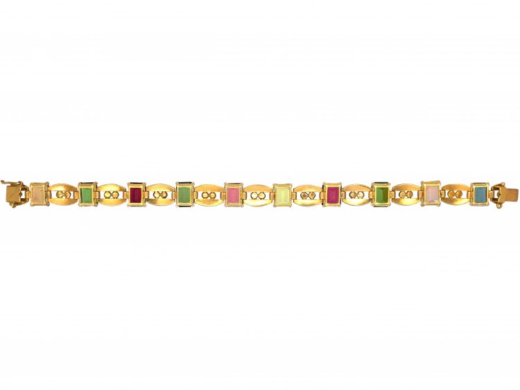 Retro 18ct Gold Harlequin Bracelet
