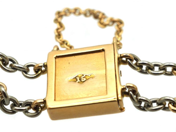 Edwardian 15ct Gold & Platinum, Amethyst & Natural Pearl Bracelet