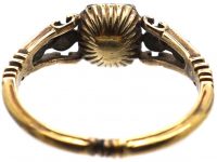 Georgian 15ct Gold & Silver, Emerald & Diamond Ring