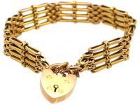 Edwardian 15ct Gold Gate Bracelet with Padlock