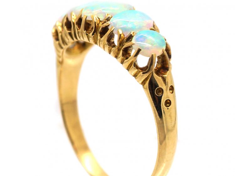 Edwardian 18ct Gold, Five Stone Opal Ring