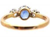 Edwardian 18ct Gold & Platinum, Sapphire & Diamond Three Stone Ring