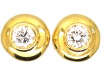 18ct Gold Stud Earrings set with a Diamond in Each One