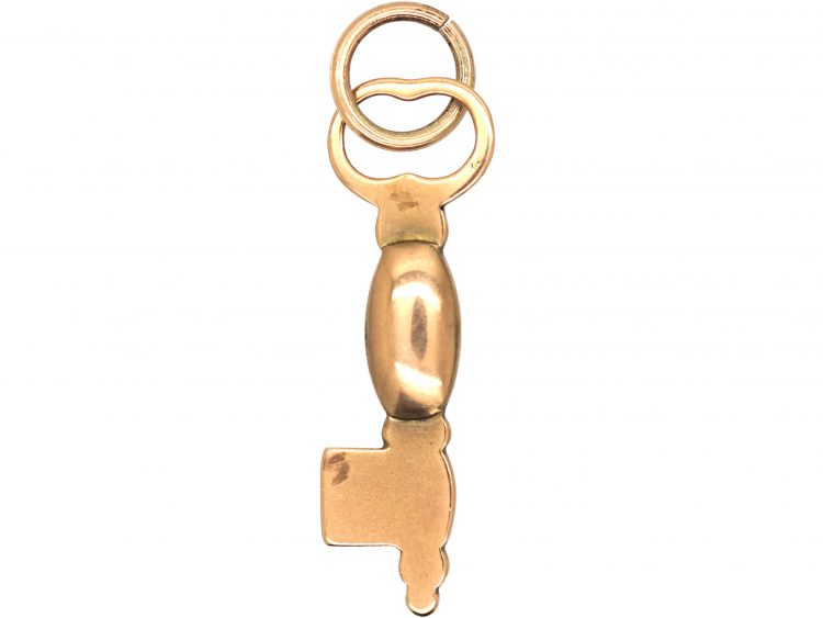 Georgian 9ct Gold Key with Locket & Engraved Amitie