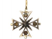 Georgian Maltese Cross Pendant set with Diamonds