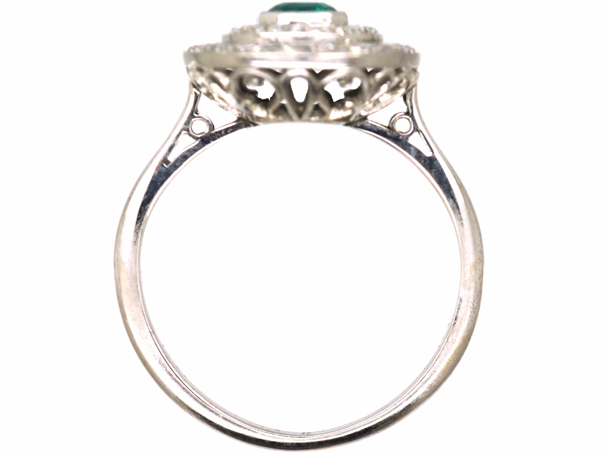 Edwardian Platinum, Emerald & Diamond Double Cluster Ring (652W) | The ...