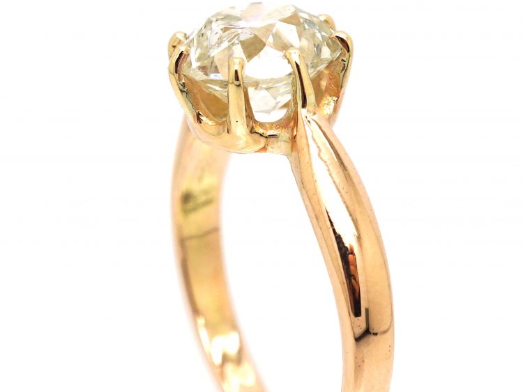 Victorian 18ct Gold, Large Old Mine Cut Diamond Solitaire Ring