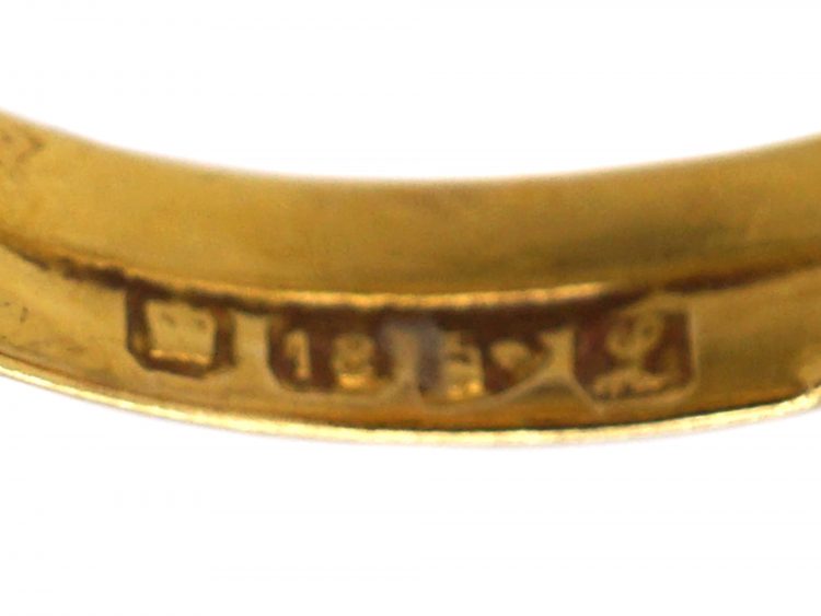 Edwardian 18ct Gold Double Snake Ring set with Diamonds