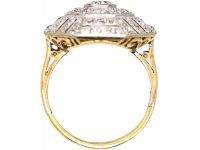 Art Deco 18ct Gold & Platinum Large Octagonal Shaped Ring set with Diamonds