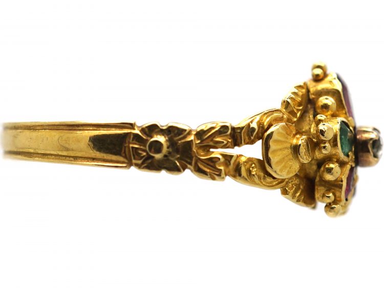 Georgian 18ct Gold Acrostic Ring with Gemstones That Spell Regard
