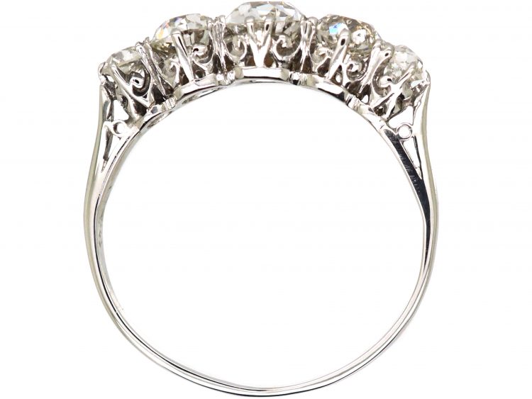 Early 20th Century 18ct White Gold, Five Stone Diamond Ring