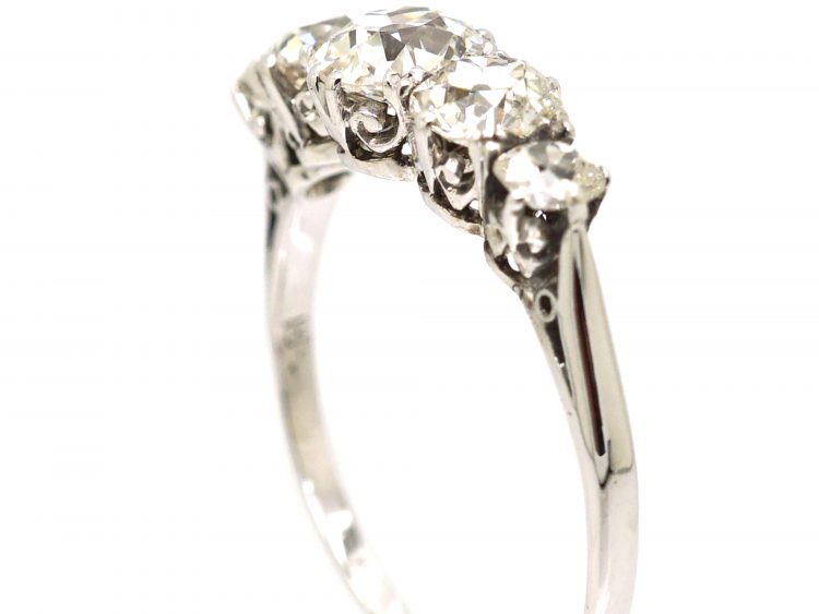 Early 20th Century 18ct White Gold, Five Stone Diamond Ring
