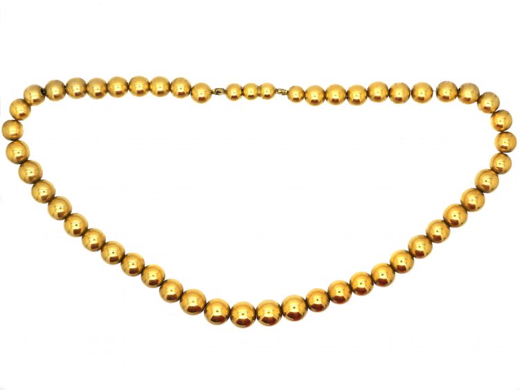Edwardian 18ct Gold Ball Necklace