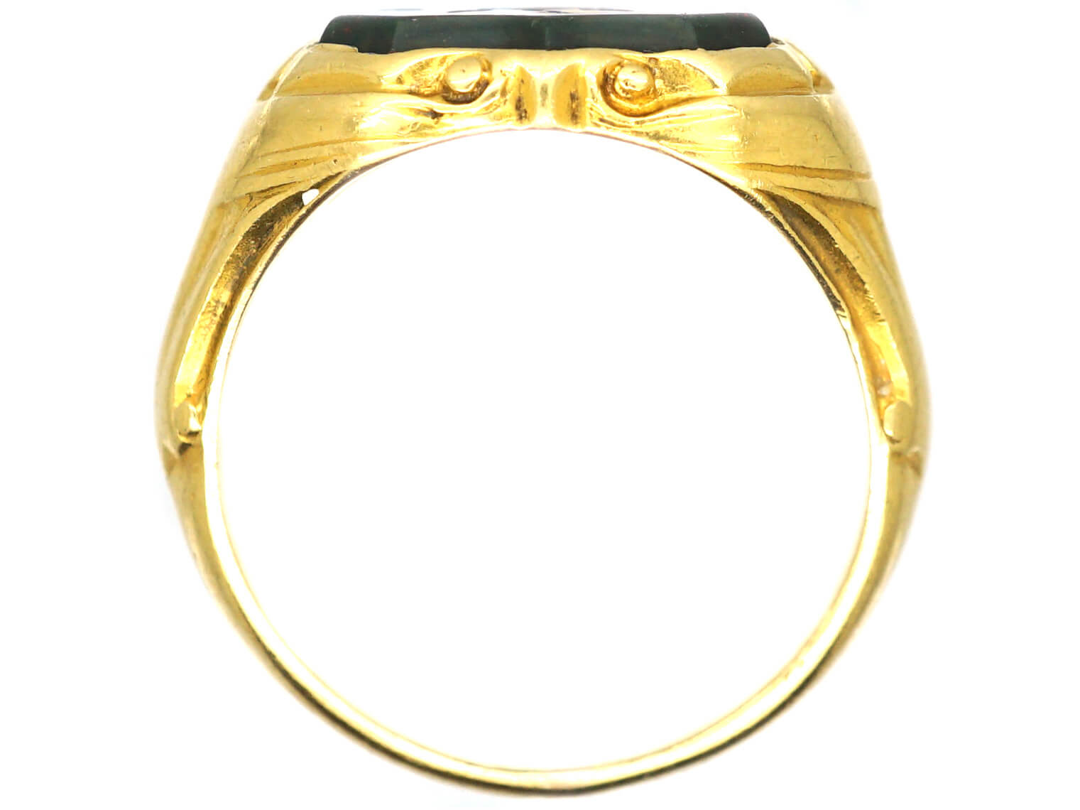 Victorian 18ct Gold Signet Ring with a Bloodstone Intaglio of a Peacock ...