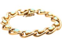 Edwardian 15ct Gold Bracelet set with Opals