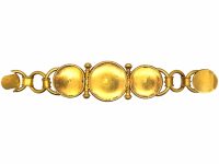 19th Century 18ct Gold Micro Mosaic Bracelet with Dove & Beetle Motifs