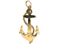 Victorian 15ct Gold Anchor Pendant set with Rose Diamonds