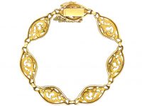 French Art Nouveau 18ct Gold Bracelet with Dragon Motifs
