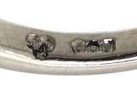 Art Deco Platinum Emerald Cut Diamond Ring with Baguette Cut Diamond Shoulders
