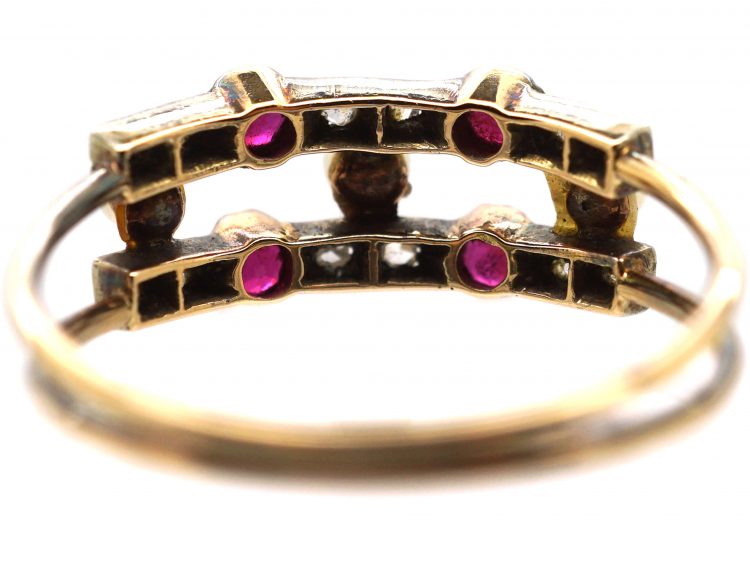 Early 20th Century Ruby, Natural Pearls & Rose Diamond Ring