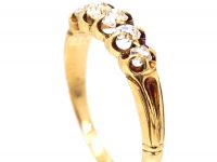 Edwardian 18ct Gold, Old Mine Cut Diamond Five Stone Ring