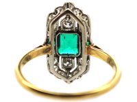Early 20th Century 18ct Gold & Platinum, Emerald & Diamond Ring