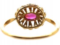 Edwardian 18ct Gold & Platinum, Pink Sapphire & Diamond Ring