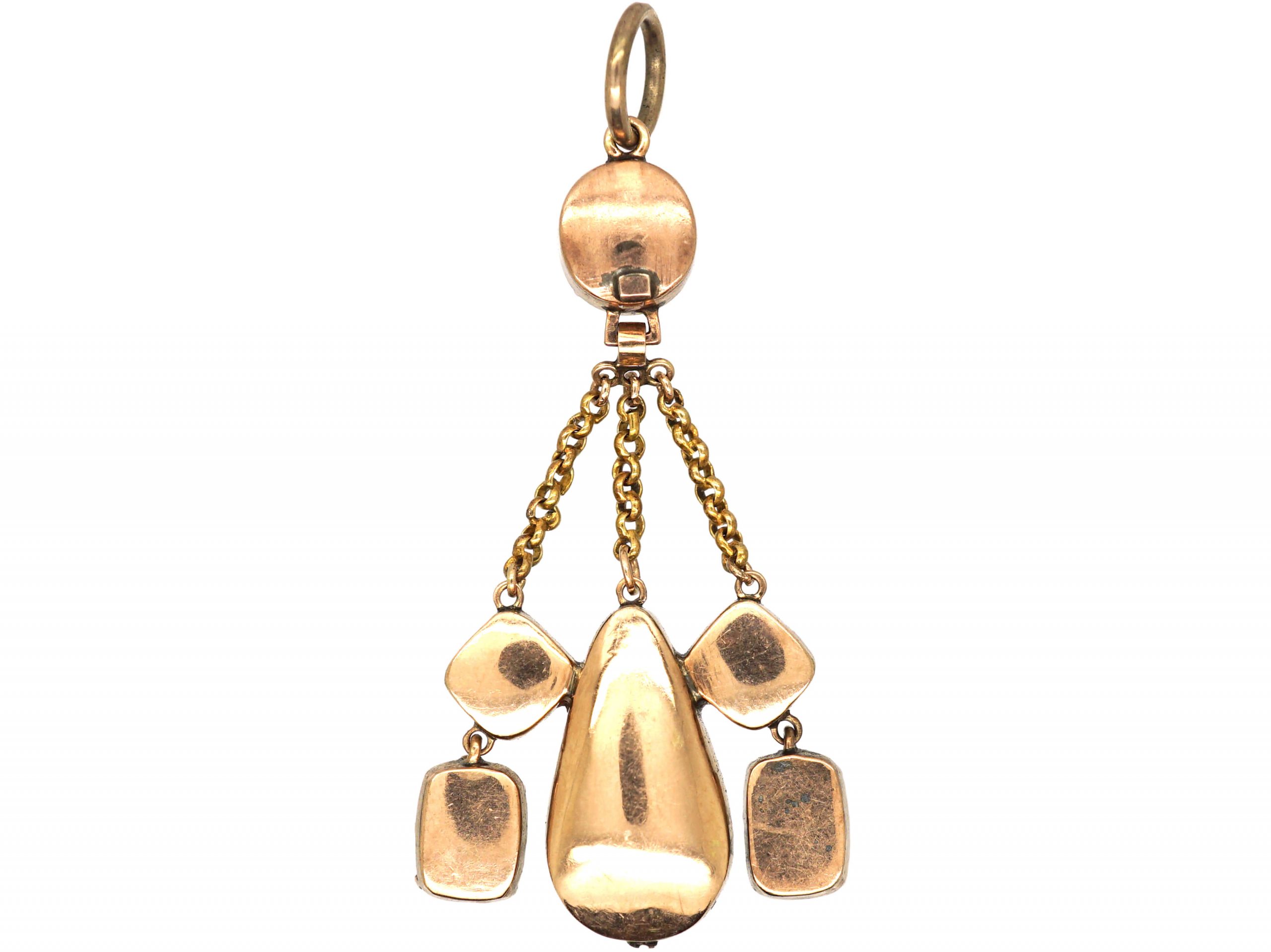 Georgian 15ct Gold, Amethyst & Chrysolite Pendant (885W) | The Antique ...
