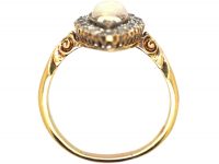 Edwardian 18ct Gold Marquise Ring set with Opals & Diamonds