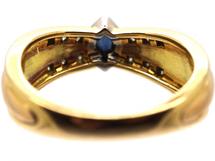 18ct Gold Ring set with a Sapphire & Diamonds by Cartier (857W) | The ...