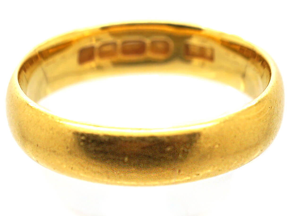 22ct Gold Wedding Ring Assayed in 1924 (821W) | The Antique Jewellery ...