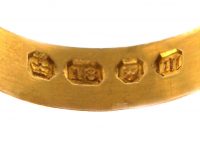 Victorian 18ct Gold Enamelled In love abide till death deride Wedding Ring