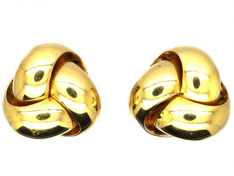 1980's 18ct Gold Knot Earrings