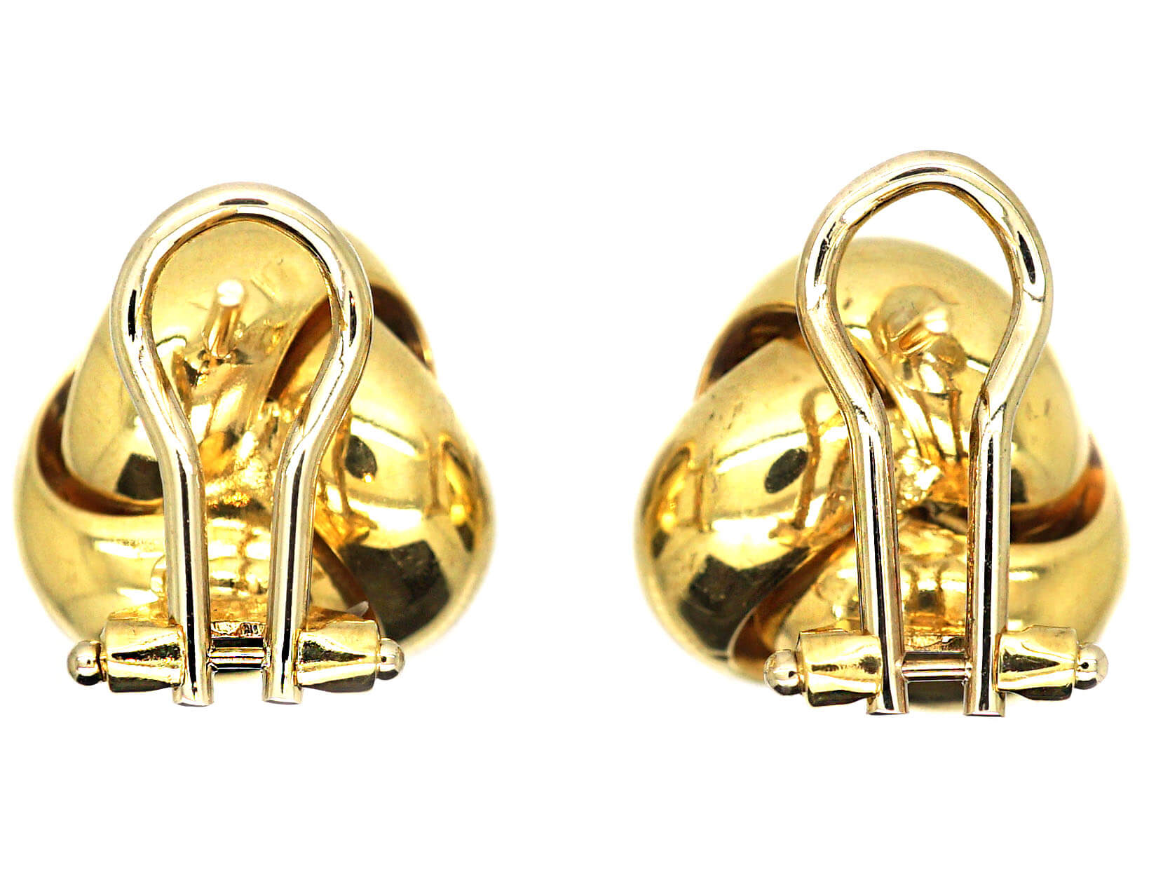 1980's 18ct Gold Knot Earrings (601W) | The Antique Jewellery Company