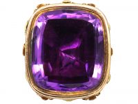 Georgian Three Colour 18ct Gold Seal with Amethyst Set Base
