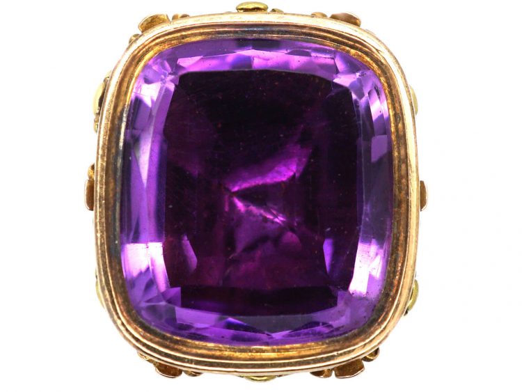 Georgian Three Colour 18ct Gold Seal with Amethyst Set Base