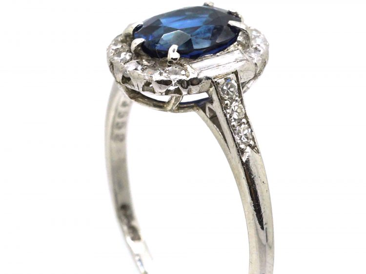 Early 20th Century Platinum, Sapphire & Diamond Ring by Alabaster & Wilson