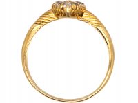 Edwardian 18ct Gold Marquise Ring set with an Emerald & Diamonds